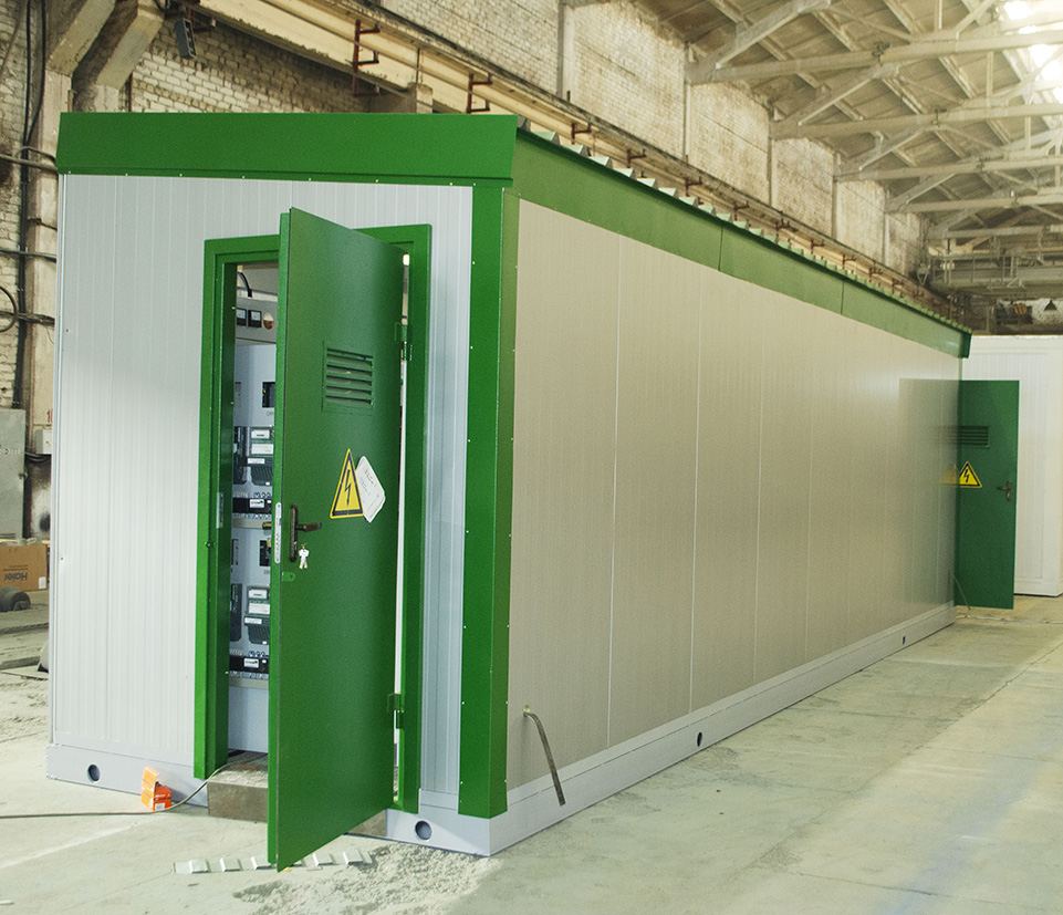 В блочно-модульном здании типа «сэндвич» (КТПНУ)