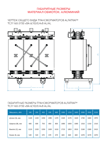 ТСЛ(А)-630/6/0.4 У3 Dyn11 IP00